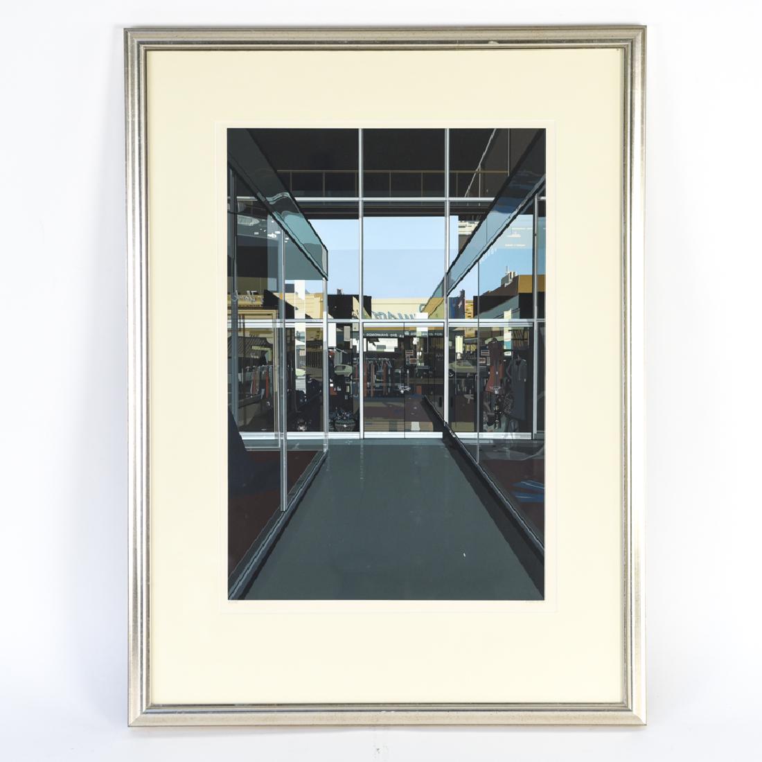 RICHARD ESTES (AMERICAN B. 1932) PHOTOREALIST: Photo realist screen print. Pencil signed and numbered 44/100. Dimensions: (Frame) H 29.50" x W 21.75", (Sight) H 20.50" x W 14" Condition: Paper clean, small mark in gray lower right corner.