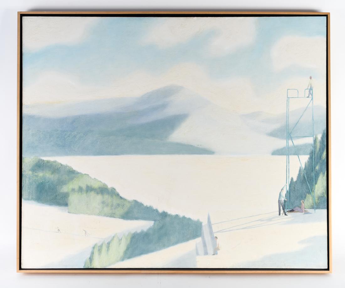 ANDREW RADCLIFFE OIL ON CANVAS: Unsigned. Purchased by current owner at Nancy Hoffman Gallery, 1985. Dimensions: (Frame) H 41.25" x W 49.25", (Canvas H 39.75" x W 48" Condition: Unvarnished. Some light surface dirt and light scratch