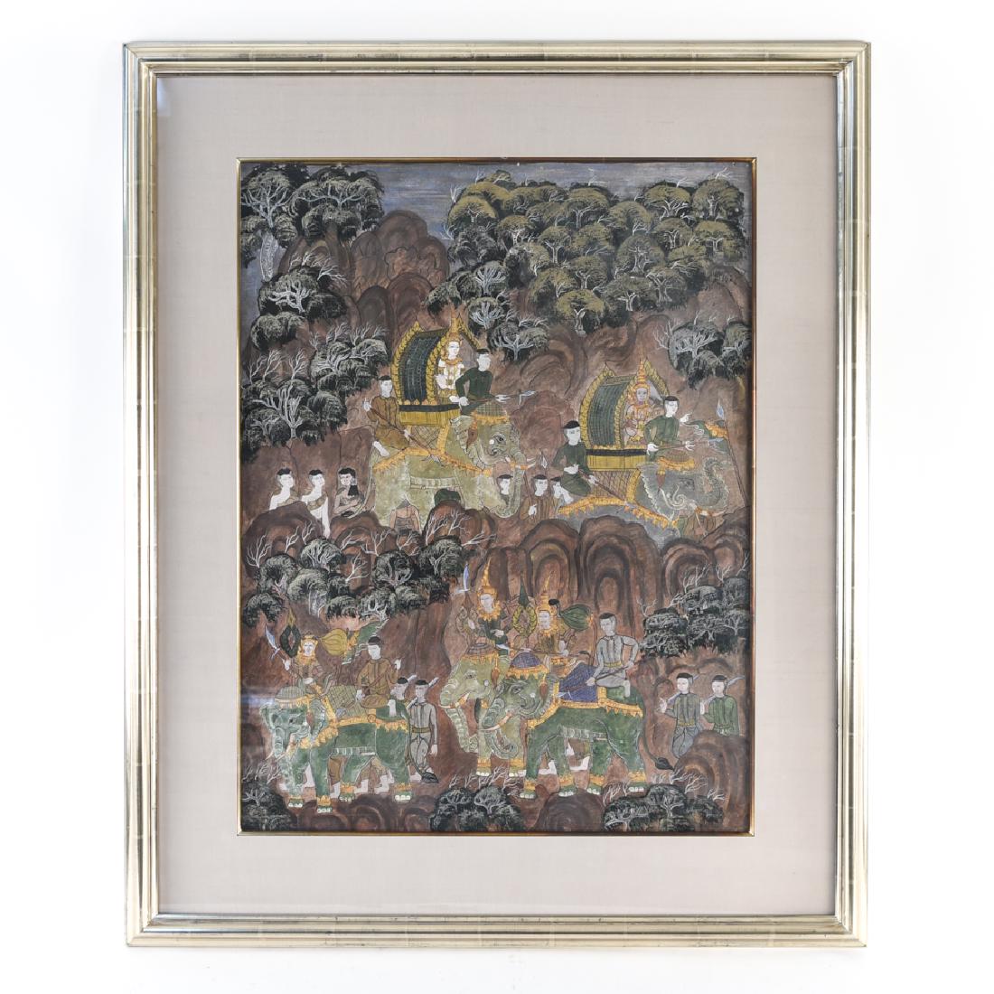 ANTIQUE THAI PAINTING ON PAPER (1 of 9)