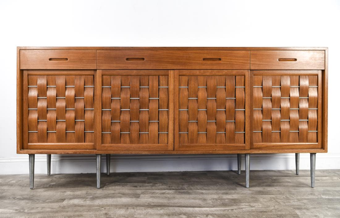 EDWARD WORMLEY FOR DUNBAR WOVEN FRONT SIDEBOARD (1 of 20)