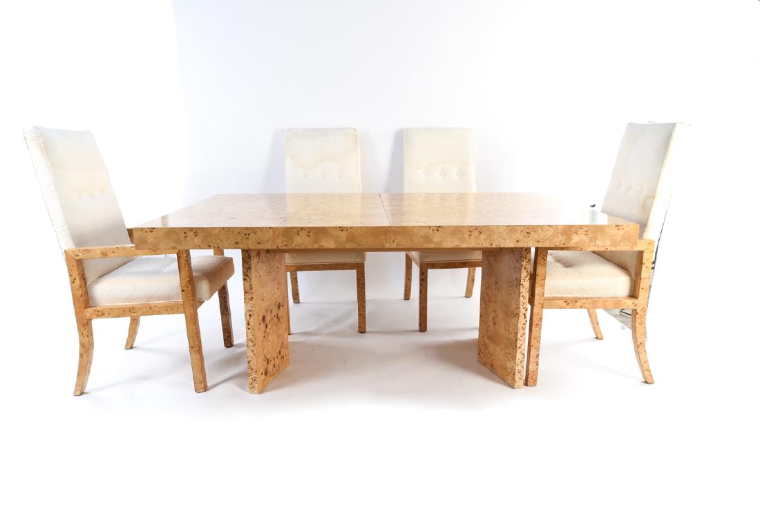 MANNER OF MILO BAUGHMAN BURLWOOD TABLE & CHAIRS (1 of 18)