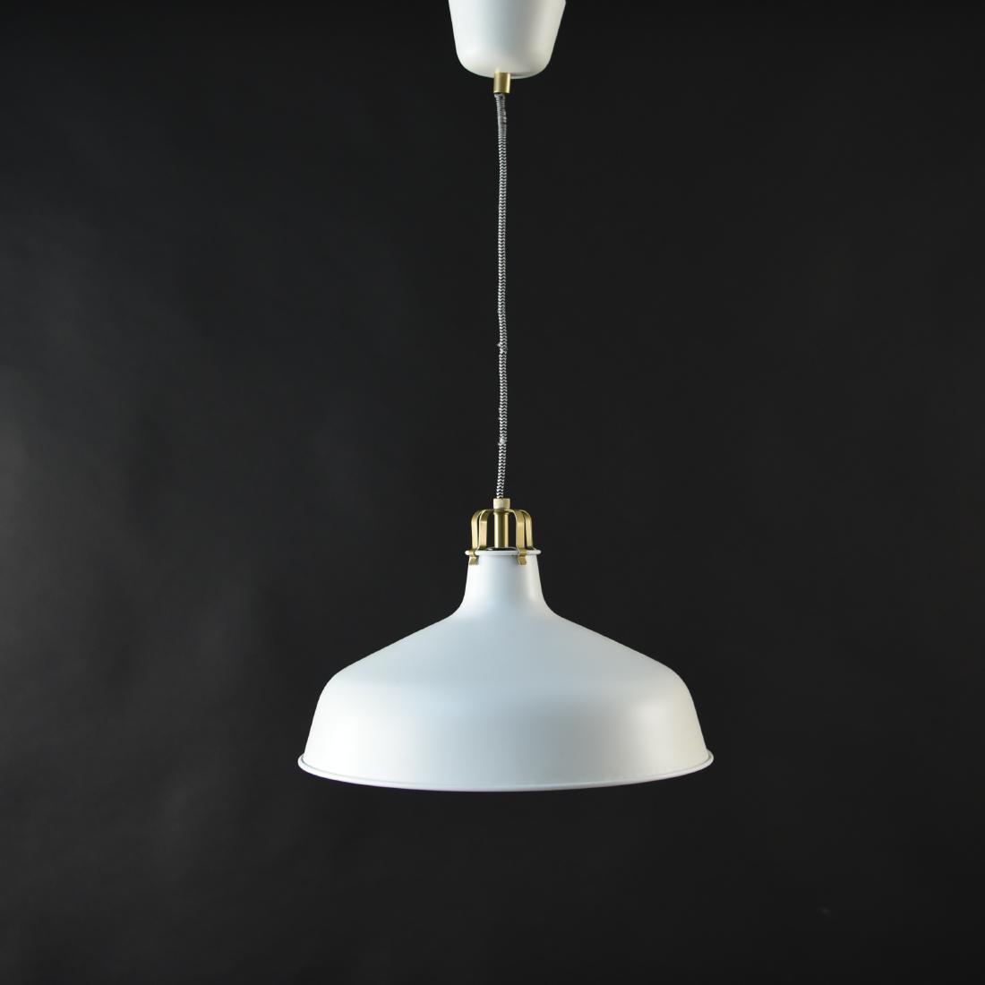 SWEDISH MID-CENTURY PENDANT LIGHT: Dimensions: (Pendant) H 9.75" x Dia. 14.75" Condition: Wear consistent with age and use. D050