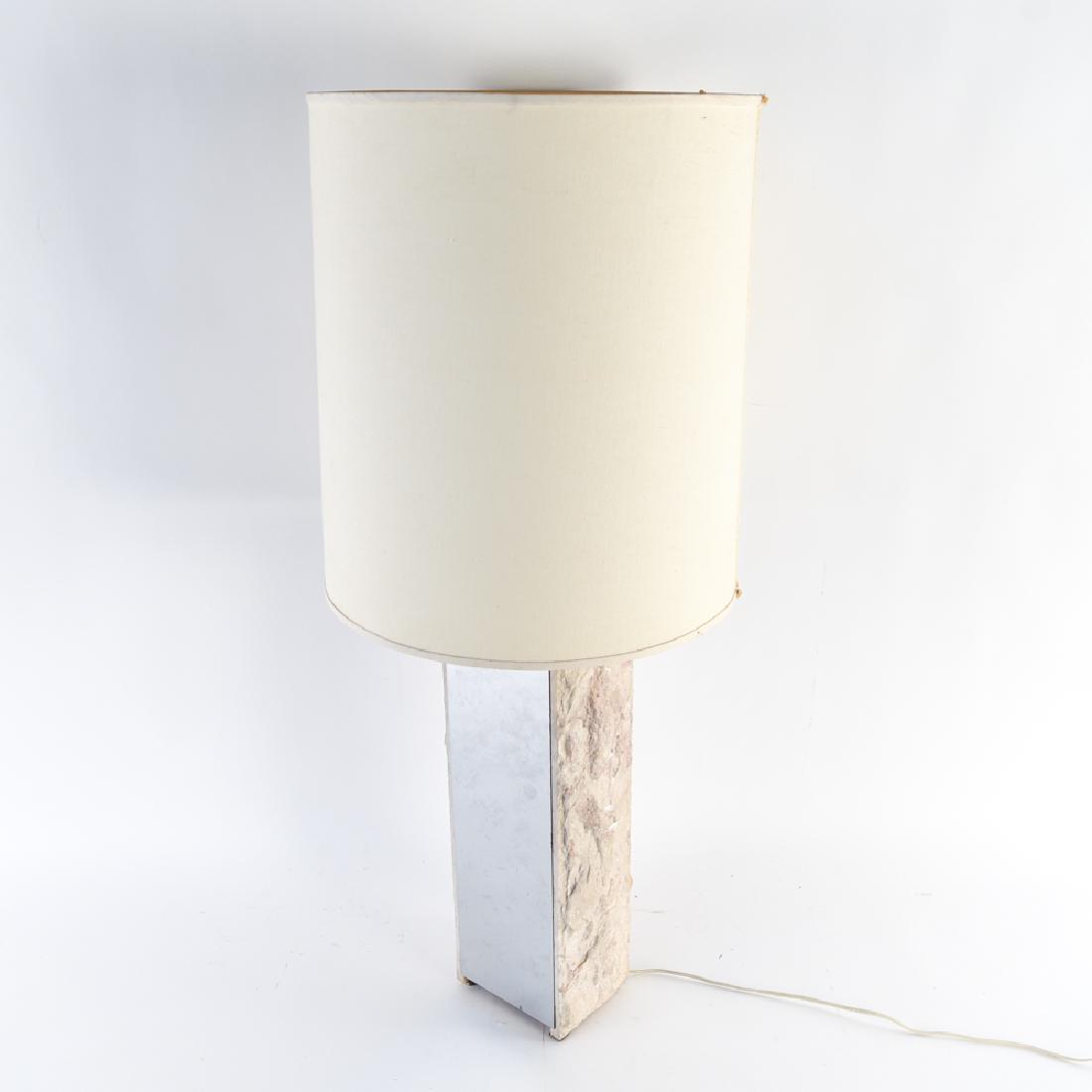 BRUTALIST RAW MARBLE EDGE & CHROME LAMP (1 of 14)