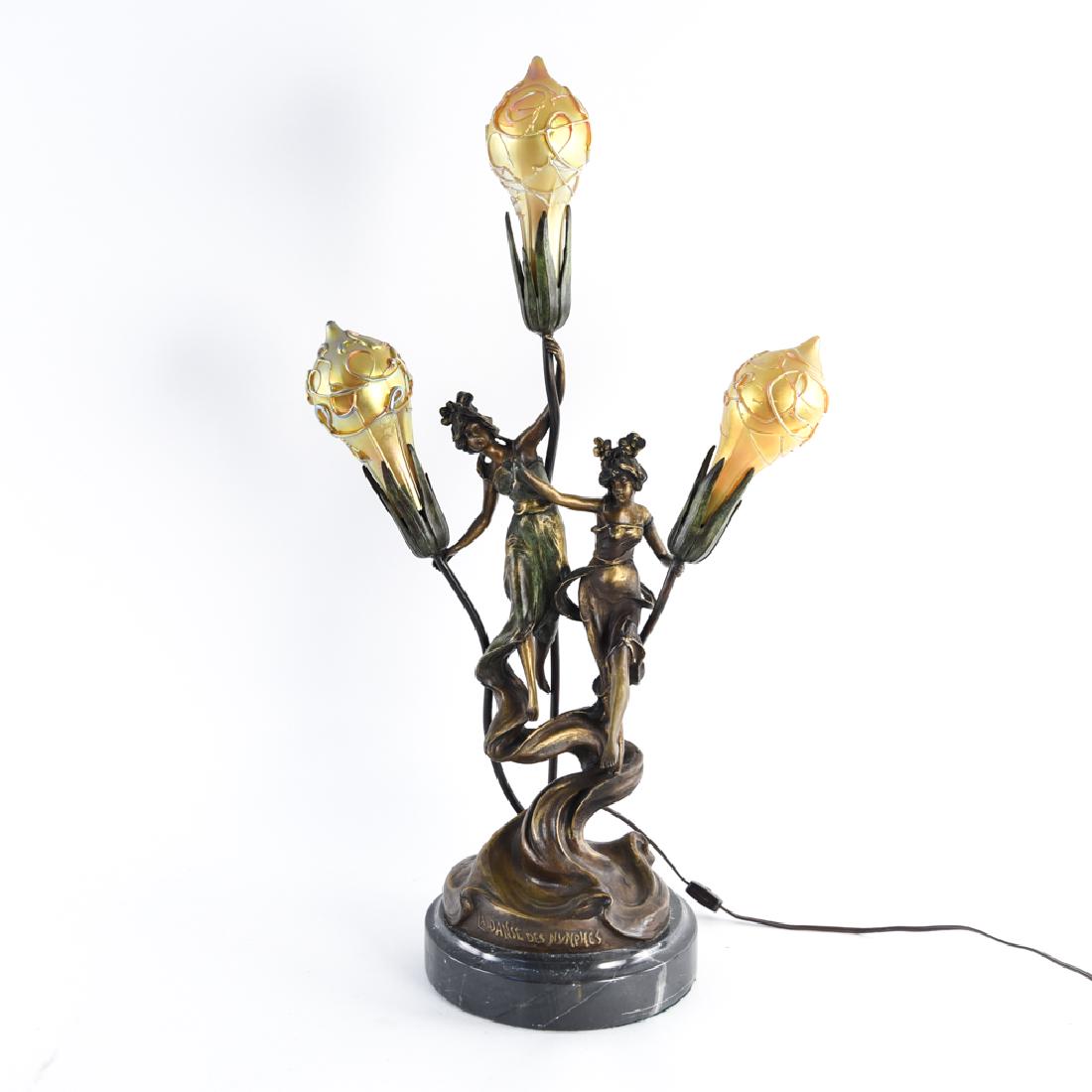ART NOUVEAU STYLE BRONZE LAMP (1 of 18)