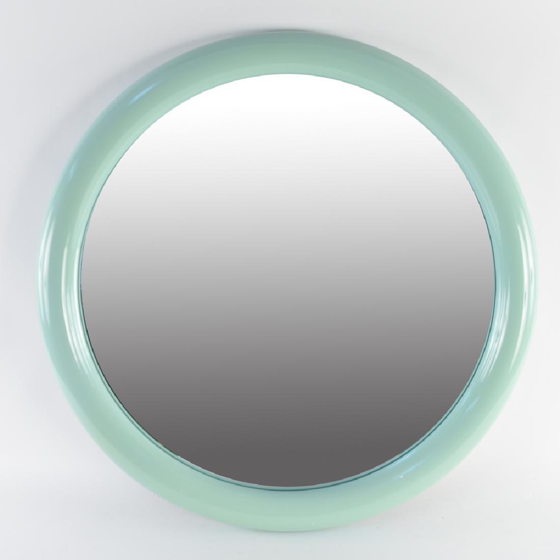 VINTAGE SEA FOAM GREEN ROUND MIRROR (1 of 6)