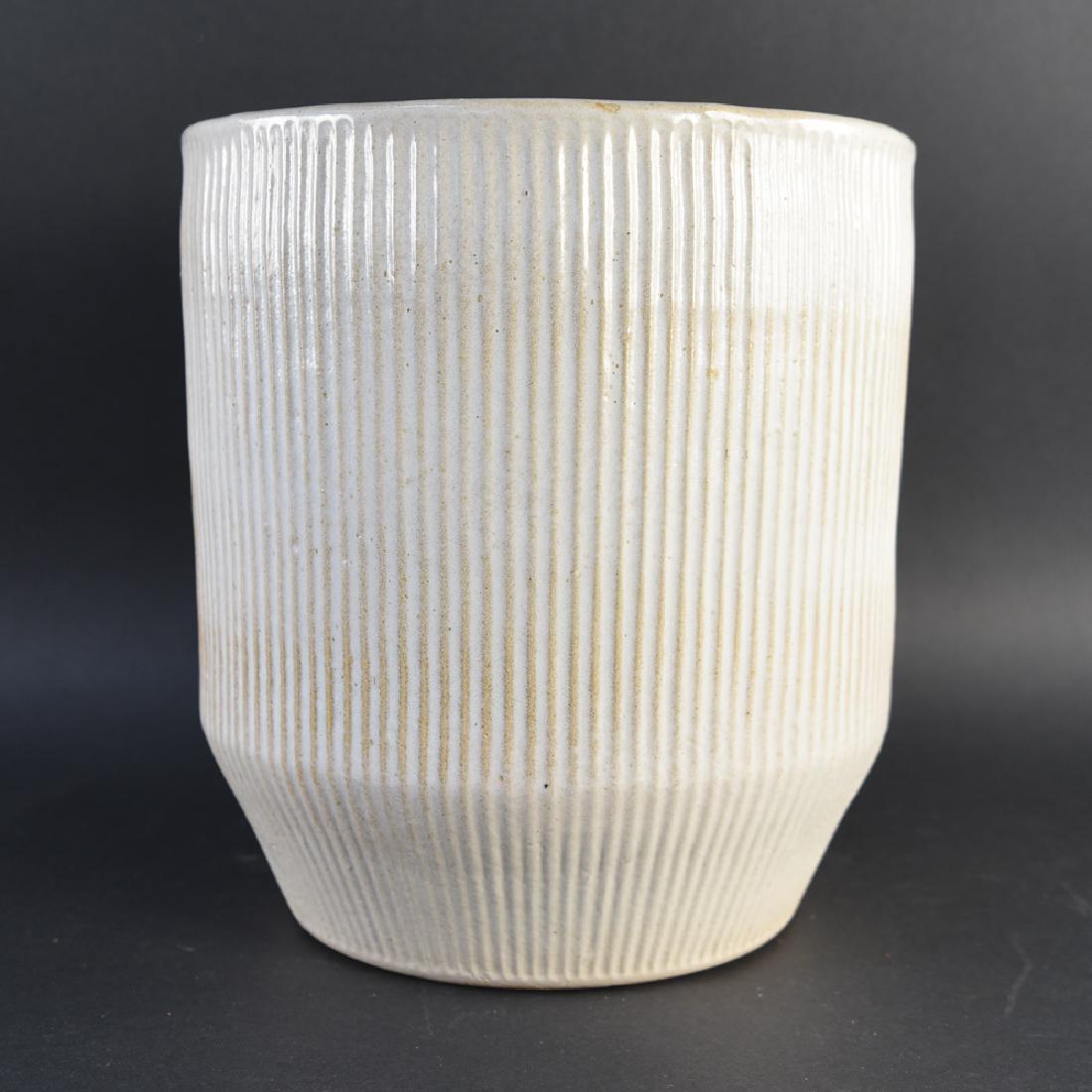 MID-CENTURY RIBBED CERAMIC PLANTER (1 of 9)