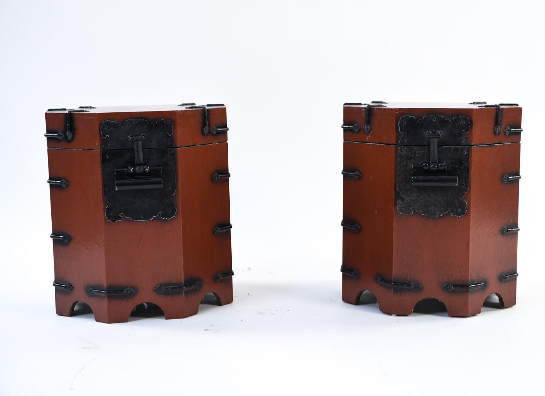 PAIR OF ASIAN STYLE SIDE TABLES (1 of 8)