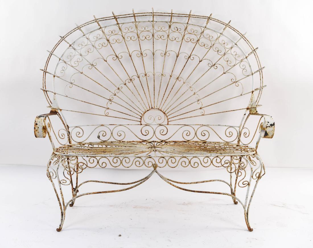 ANTIQUE IRON WIRE OUTDOOR SOFA (1 of 14)