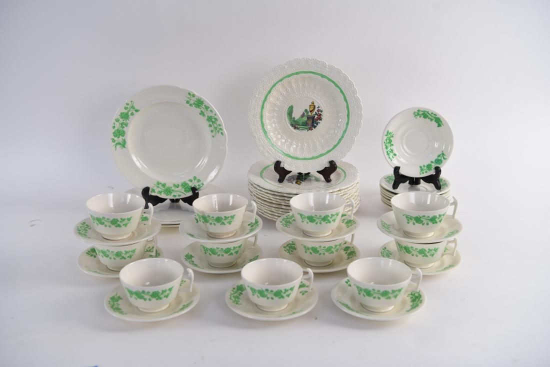 COPELAND SPODE CERAMIC SERVICE: Dimensions: (Largest plate) Dia. 9.25" Condition: Crazing. Some cracks, chips, old repairs.