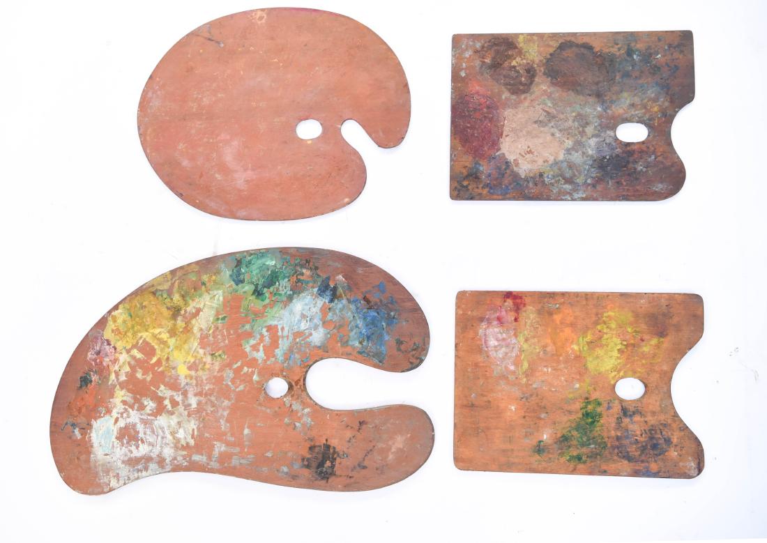 (4) VINTAGE WOOD ARTIST'S PALETTES (1 of 14)