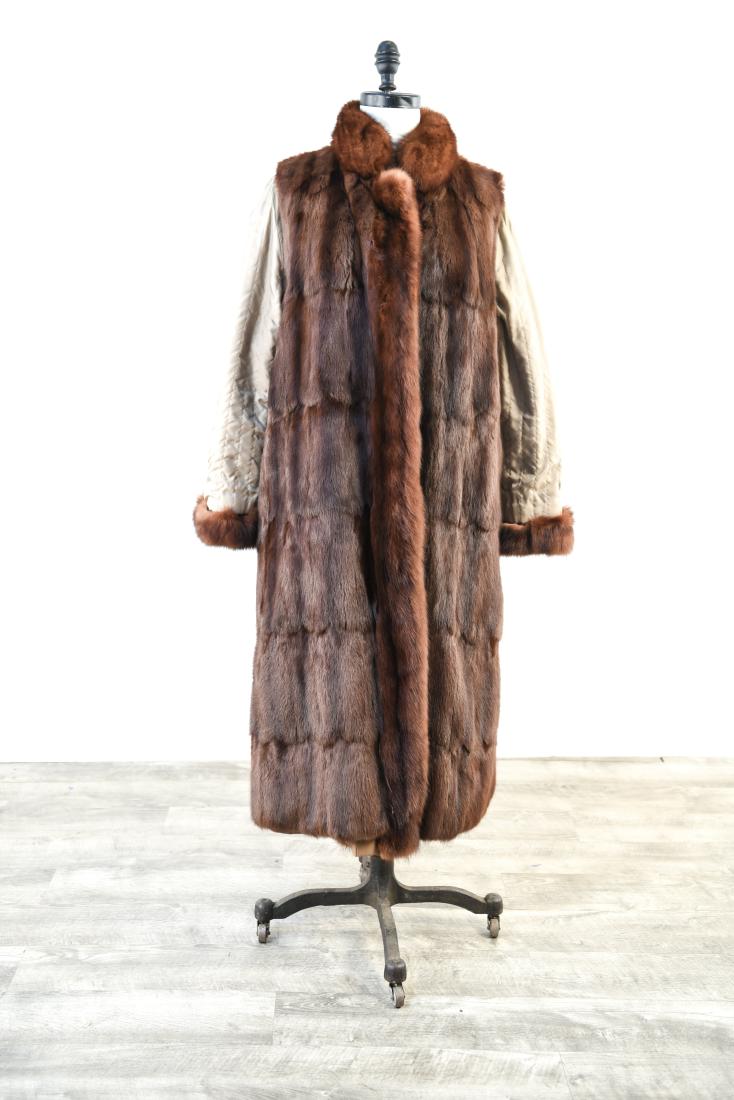 SABLE FUR LINED SILK COAT (1 of 9)