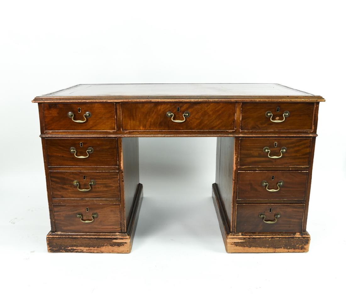 GEORGIAN STYLE MAHOGANY PARTNERS DESK (1 of 14)
