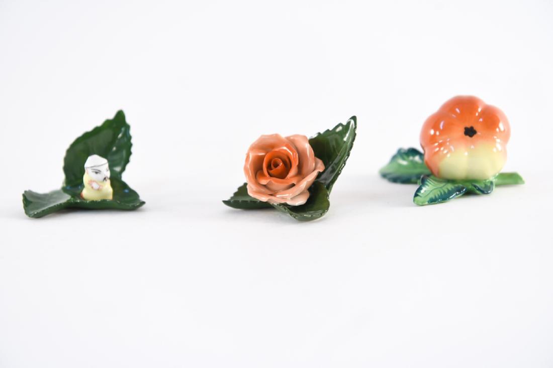 (3) HEREND LEAVES W/ FRUIT, FLOWERS, FIGURE (1 of 13)