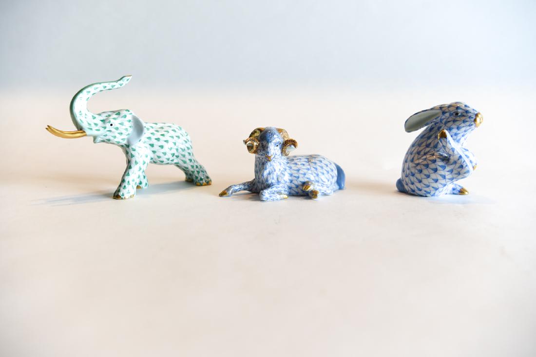 (3) HEREND PORCELAIN ANIMAL FIGURES (1 of 15)