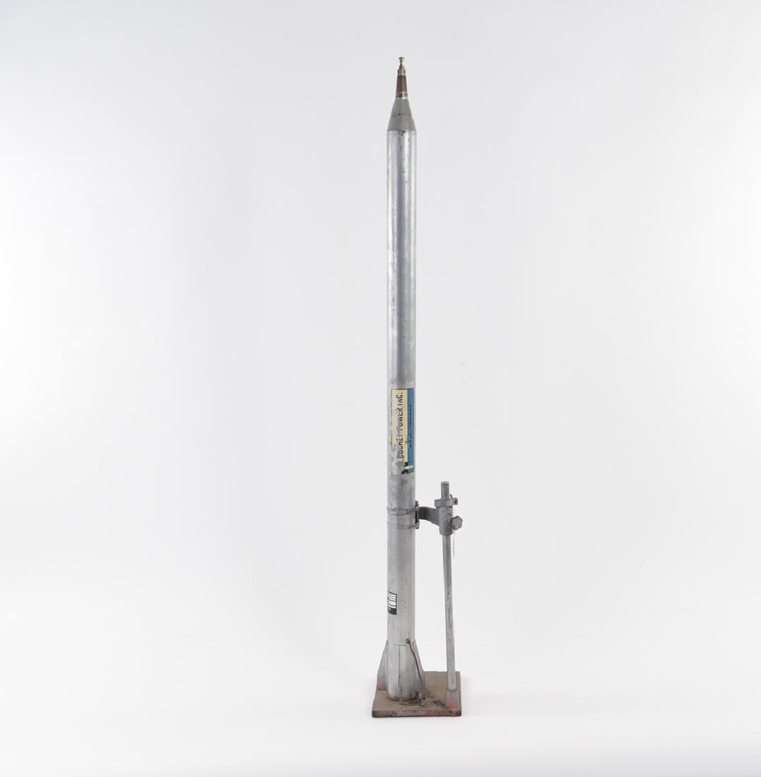 VINTAGE ROCKET POWER INC. ROCKET SHIP MODEL: Label to body of rocket. Dimensions: H 68.25" x W 11" x D 9.5" Condition: Wear and marks throughout.