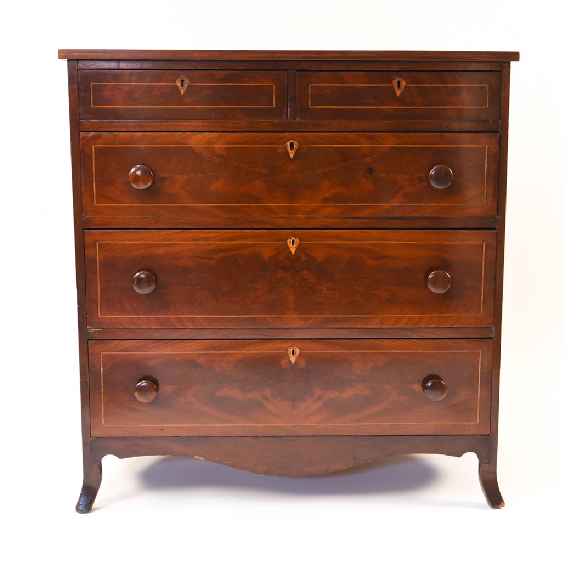 ANTIQUE AMERICAN FEDERAL INLAID CHEST OF DRAWERS (1 of 19)