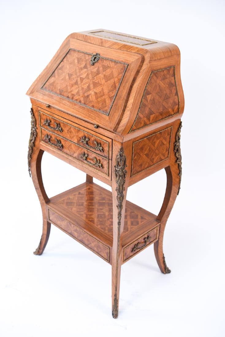 FRENCH DIMINUTIVE SECRETARY DESK W/ ORMOLU MOUNTS (1 of 13)