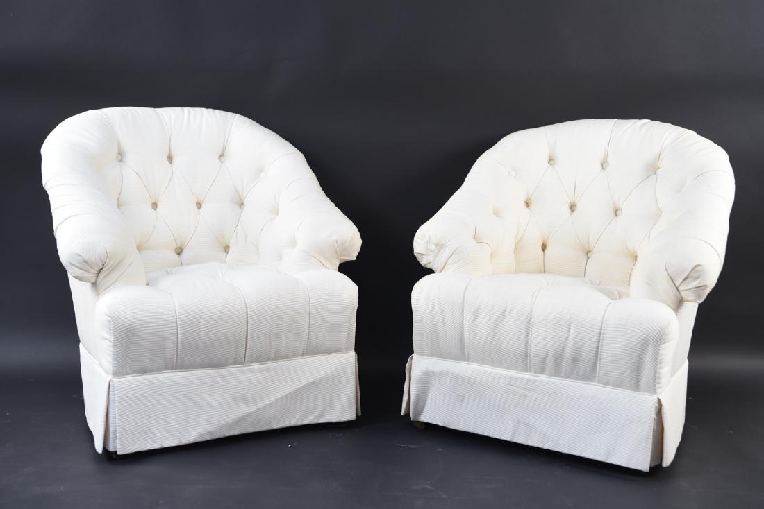 PAIR OF TUFTED UPHOLSTERED LOUNGE CHAIRS (1 of 17)