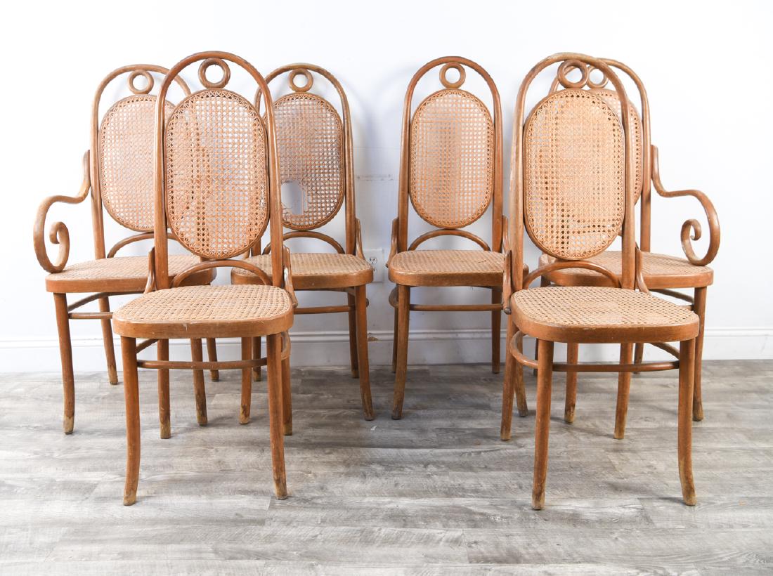 (6) THONET BENTWOOD CANED CHAIRS (1 of 18)