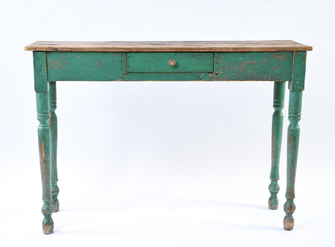 ANTIQUE PAINTED PINE CONSOLE TABLE (1 of 13)