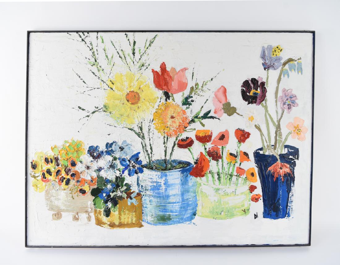 LARGE MID-CENTURY STILL LIFE OF FLOWERS (1 of 9)