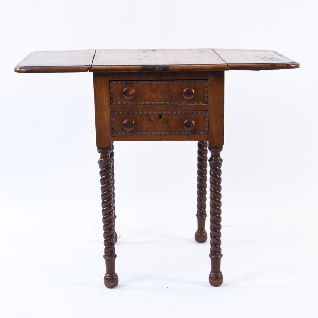 AMERICAN TURNED LEG DROP LEAF SIDE TABLE (1 of 9)