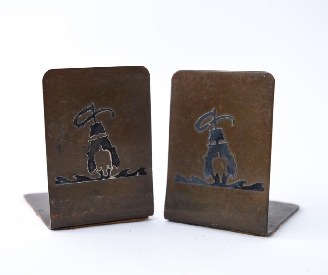 PAIR OF SILVERCREST STERLING & BRONZE BOOKENDS (1 of 7)