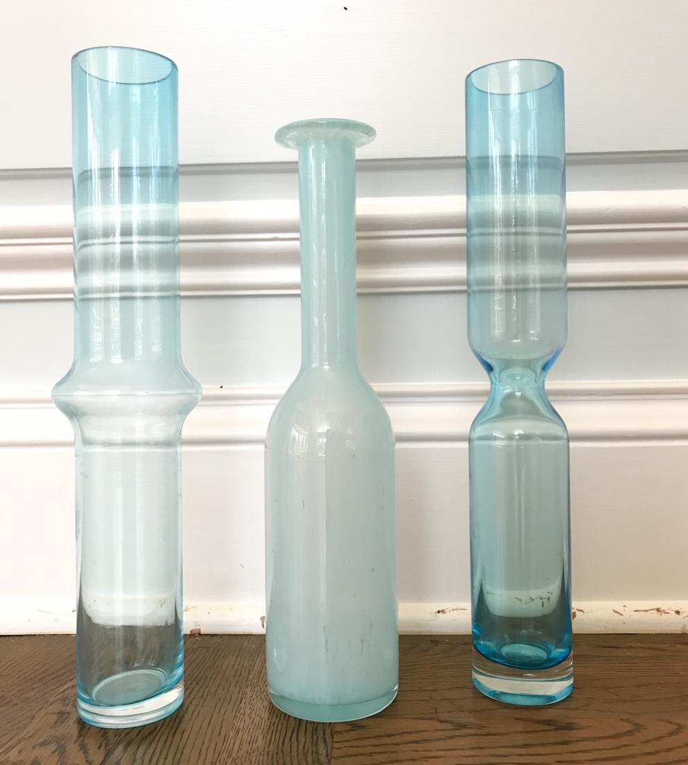 (3) DECORATIVE GLASS VASES (1 of 7)