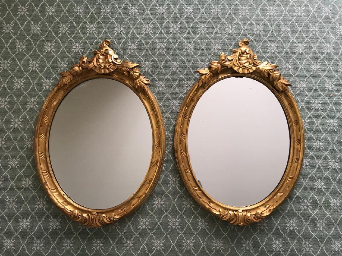 PAIR OF ANTIQUE STYLE ORNATE GOLD MIRRORS (1 of 8)