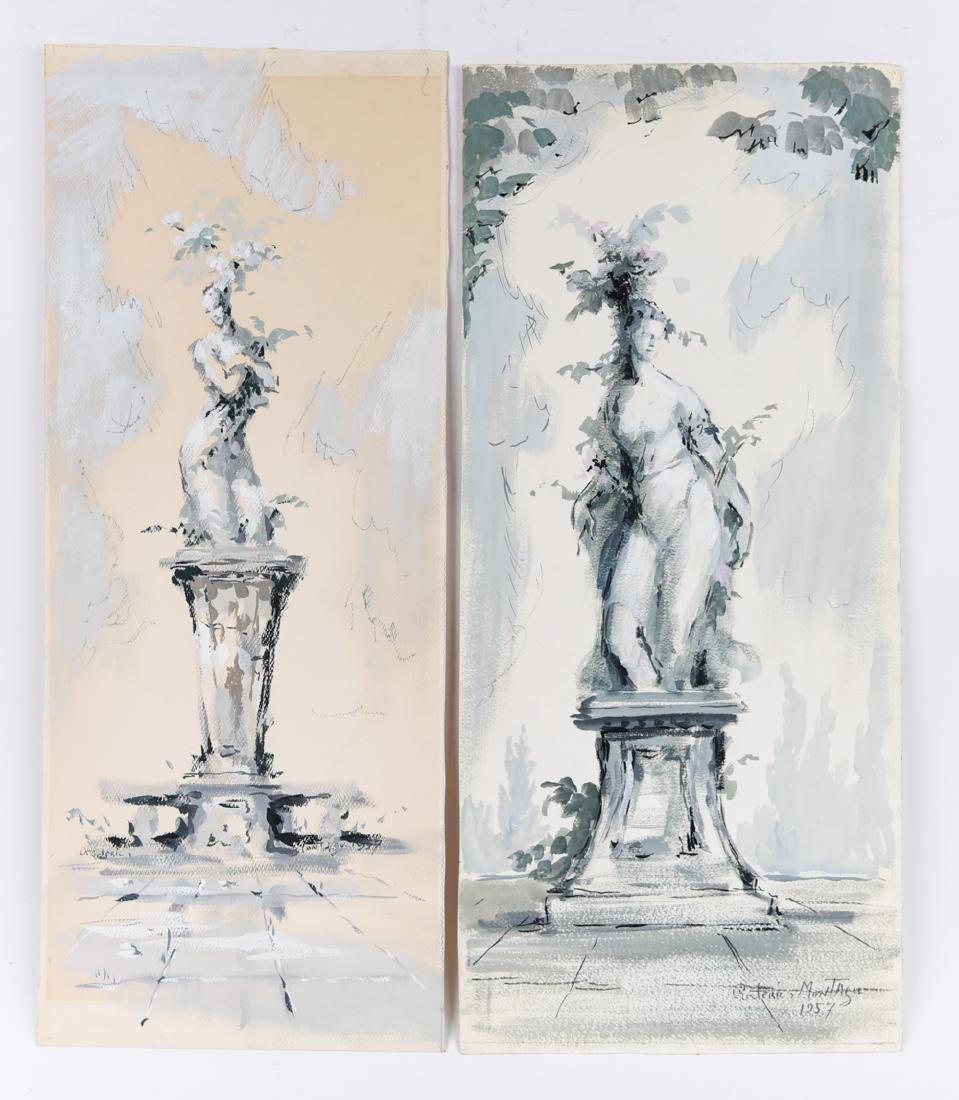 (2) RODRICK MONTAGU (1907 - 2001) GOUACHE 1957 (1 of 10)