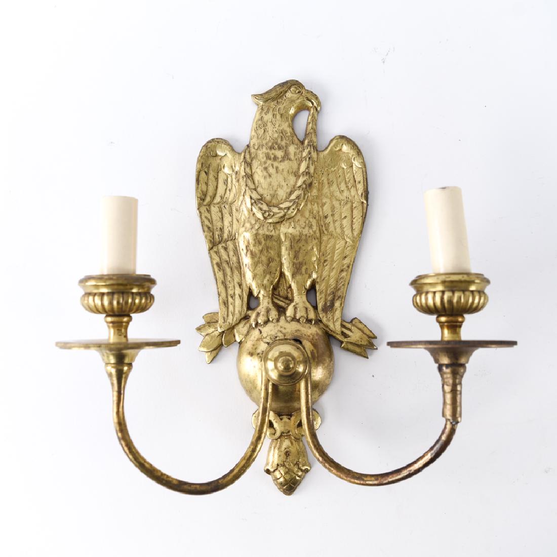BRASS EAGLE TWO ARM WALL SCONCE (1 of 9)