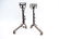 PAIR OF WROUGHT IRON CANDLE STAND ANDIRONS - 8