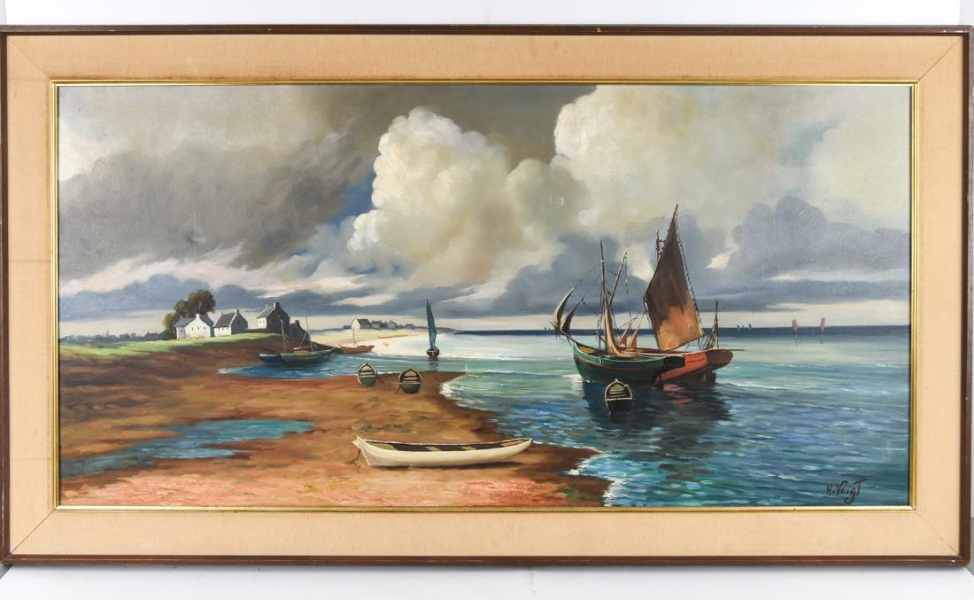 H. VOIGT O/C SEASCAPE PAINTING (1 of 7)