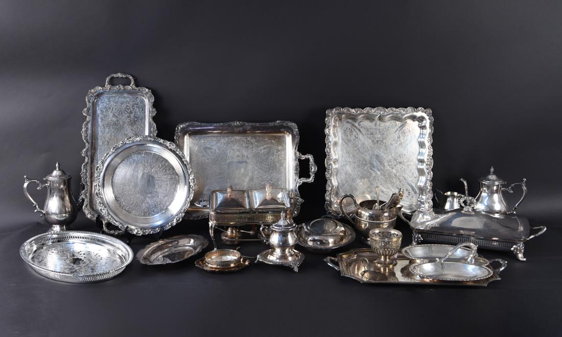 LARGE GROUPING OF SILVERPLATE (1 of 13)