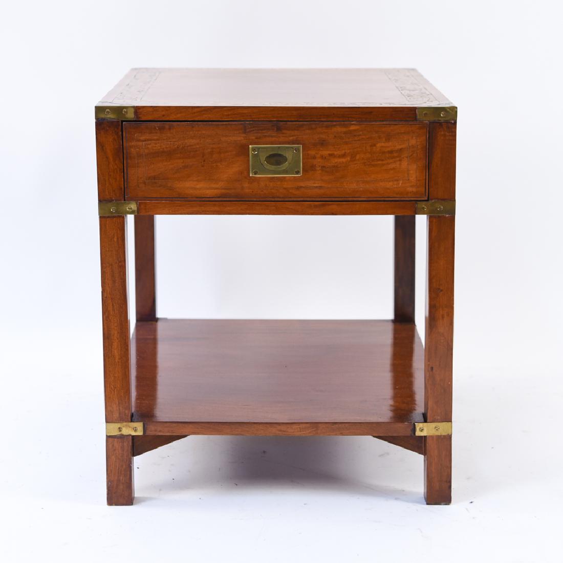 BRASS INLAID CAMPAIGN STYLE END TABLE (1 of 12)