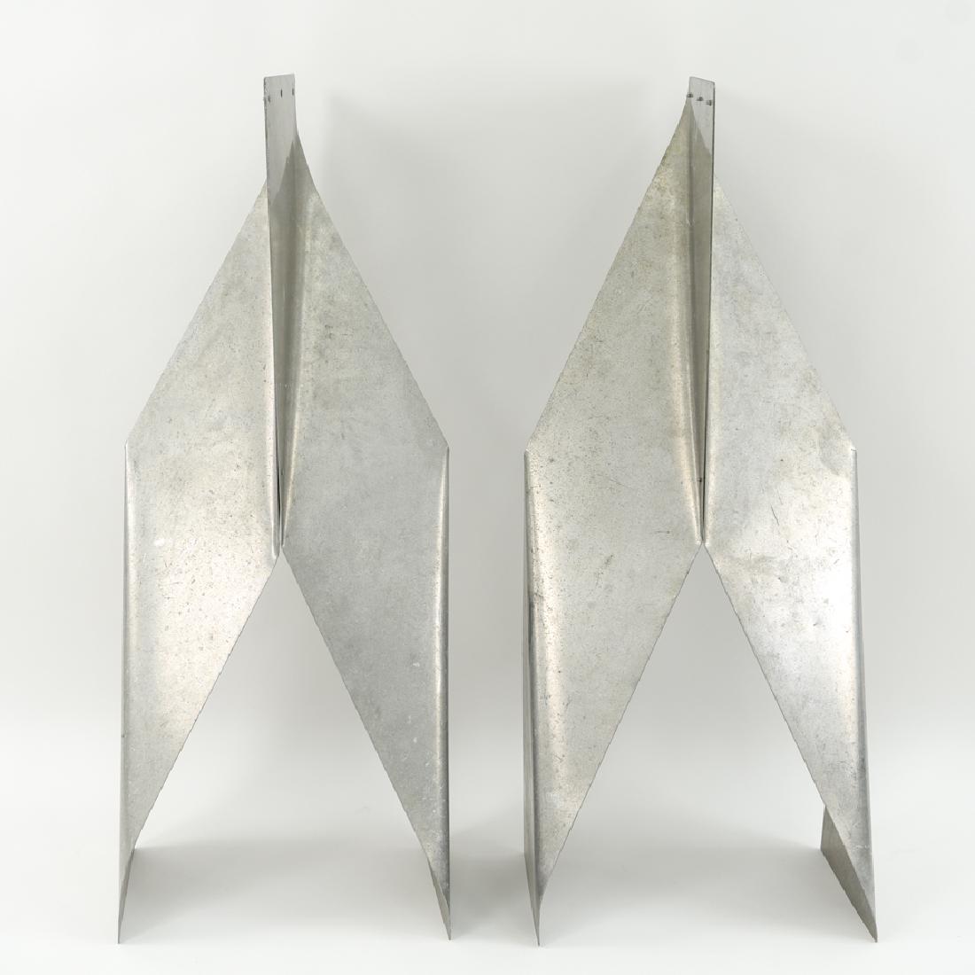 JOHN CHASE LEWIS ZINC SCULPTURES: USA, 1965. Dimensions: H 47" x W 20" x D 9" Condition: Some corrosion to zinc.