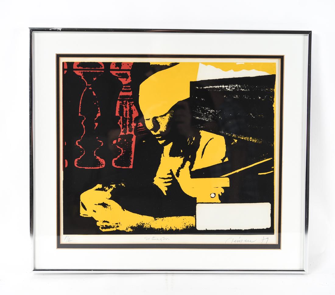 1960'S SIGNED SILKSCREEN, VIETNAM ERA: Photo collage silkscreen technique. Editioned, titled, signed, and dated lower edge. Probably a French artist. Dimensions: (Frame) H 20.25" x W 23.25", (Sight) H 15.25" x W 17.75" Condition: Showing v