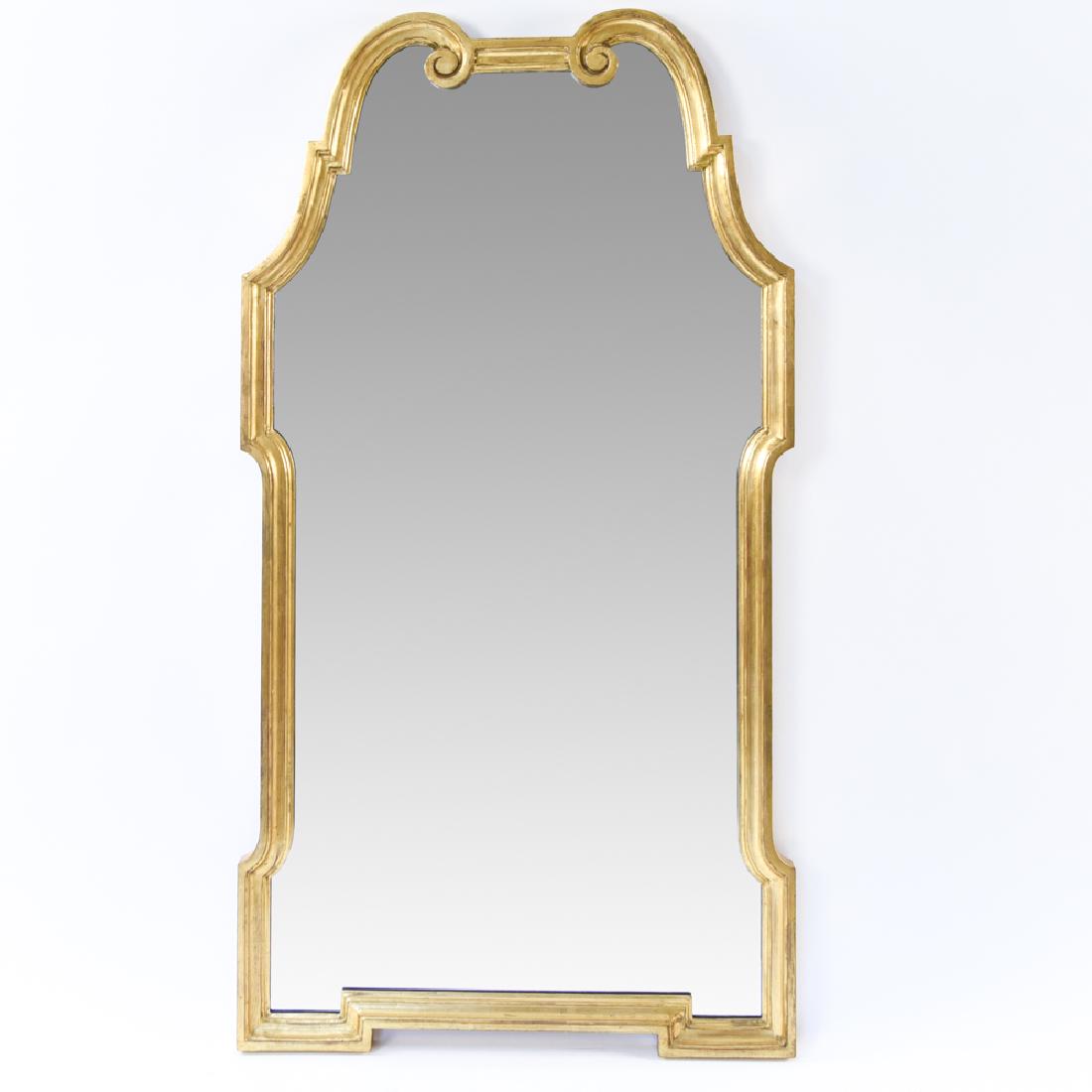 LABARGE SIGNED GOLD GILT MIRROR: Dimensions: H 53.5" x W 23.25" Condition: Some loss to gilding, minor scuffs, few small marks to mirror.