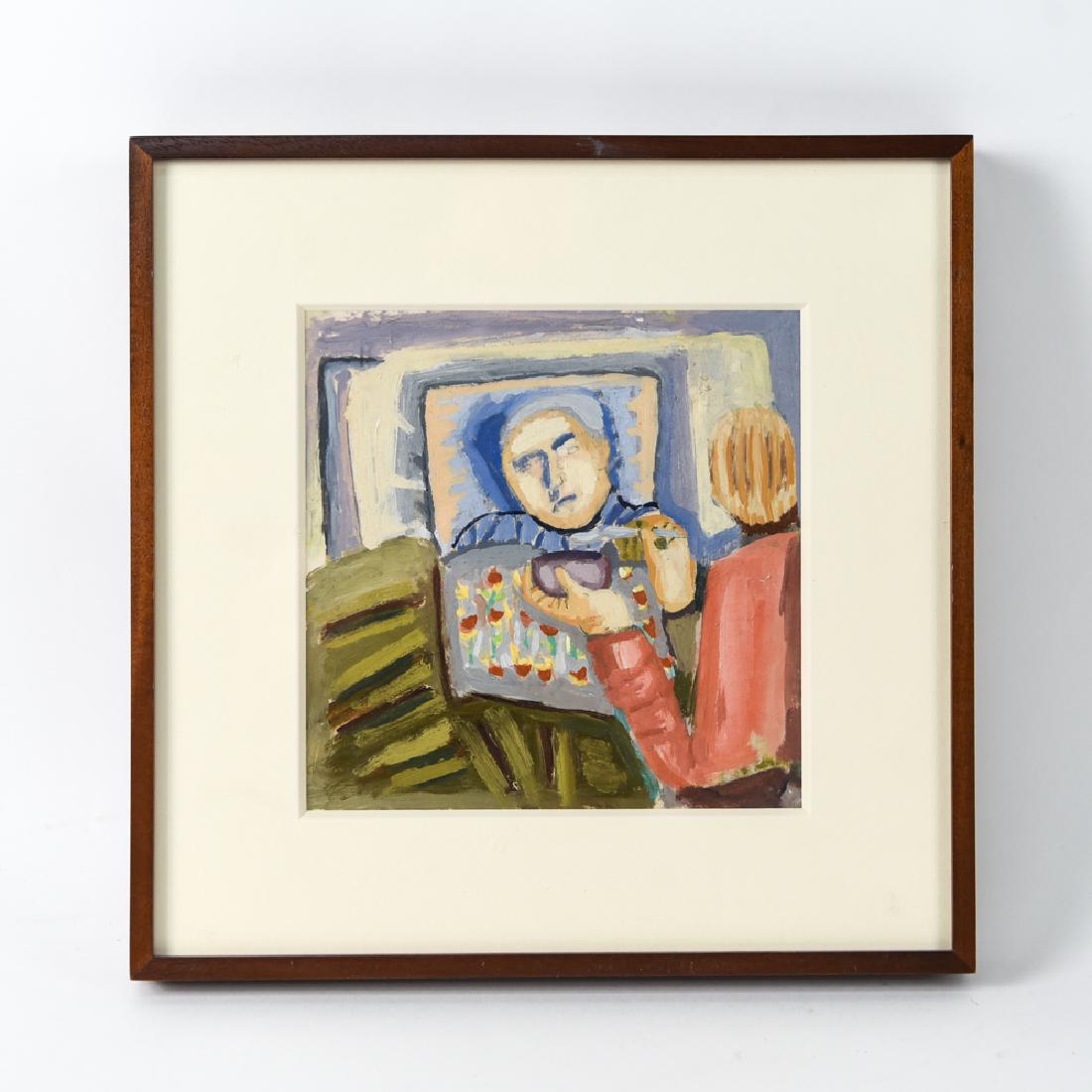 GINO COSENTINO MODERN OIL ON PAPER: Apparently unsigned. Dimensions: (Frame) H 13.25" x W 13.25", (Sight) H 8" x W 8" Condition: No issues to note.