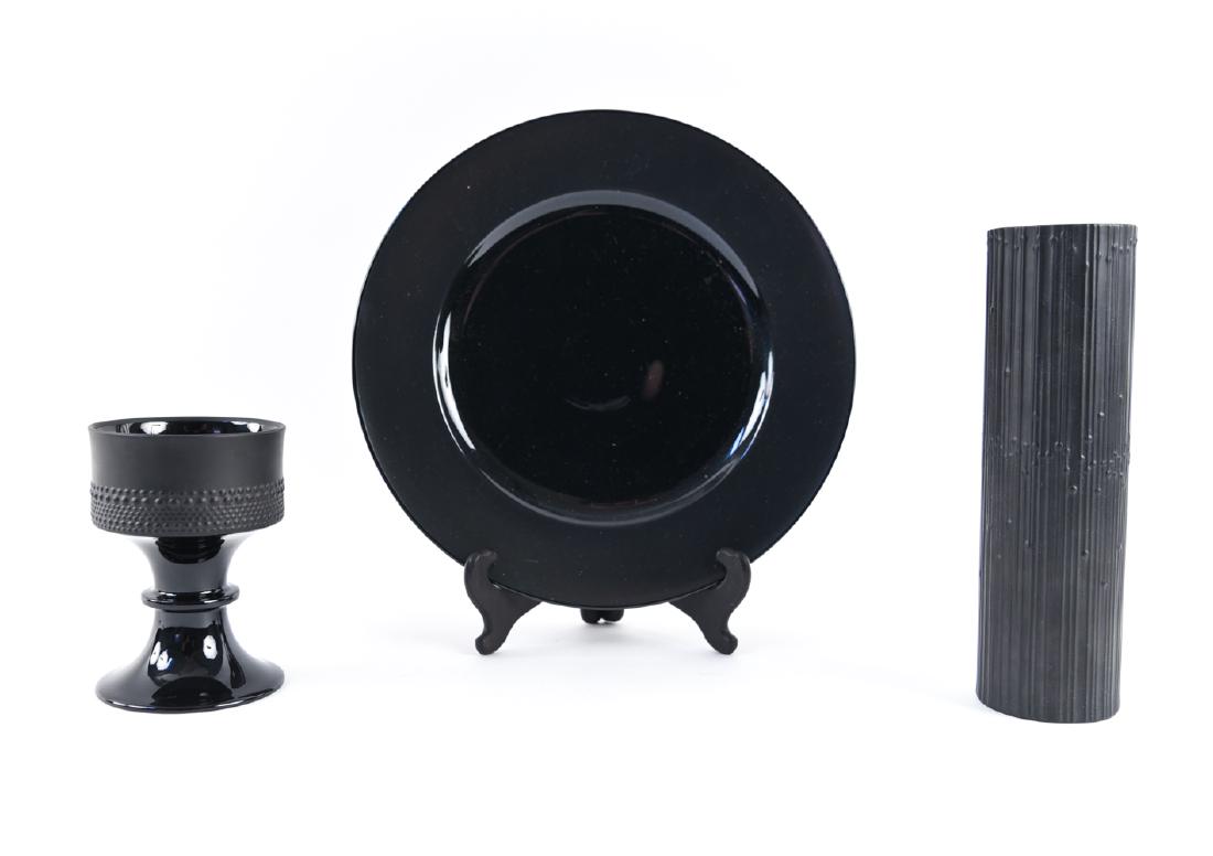 TAPIO WIRKKALA FOR ROSENTHAL PORCELAINE NOIRE: (3) pieces. Dimensions: (Plate) Dia. 11" Condition: No issues to note.