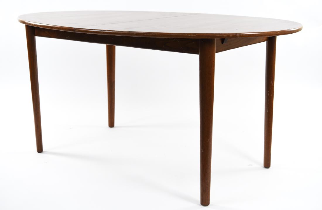 JOHN STUART DINING TABLE: Marked underneath. Dimensions: H 29" x W 59.25" x D 39.5" Condition: Surface scratches and wear to surface throughout. Few losses to surface.