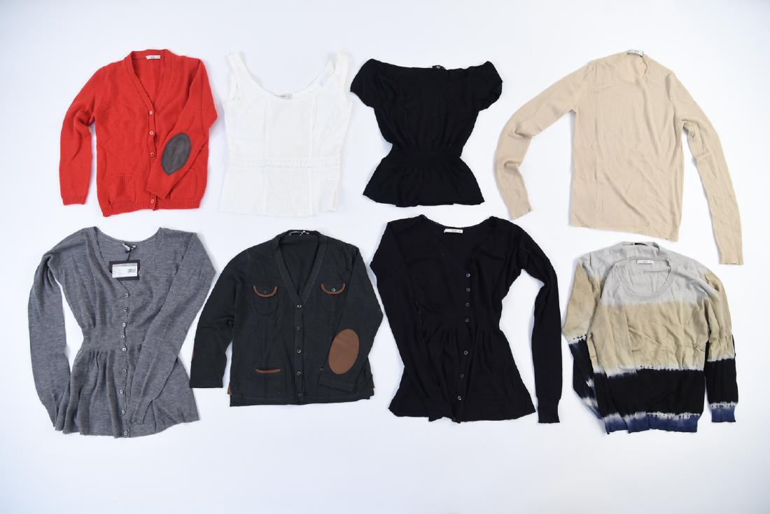 GROUPING OF PRADA TOPS AND SWEATERS: 8 sweaters and tops, all either cashmere or wool blend, also including one cotton blend top. Size: 42 Condition: Most like new, only showing slight signs of use.