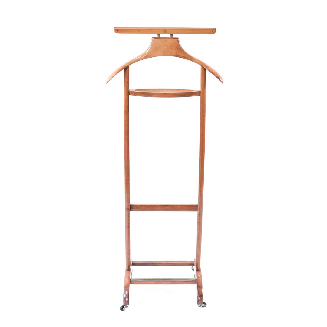 ITALIAN COAT STAND VALET: Dimensions: H 44" x W 13" x D 14" Condition: Minor scratches and scuffs to feet.