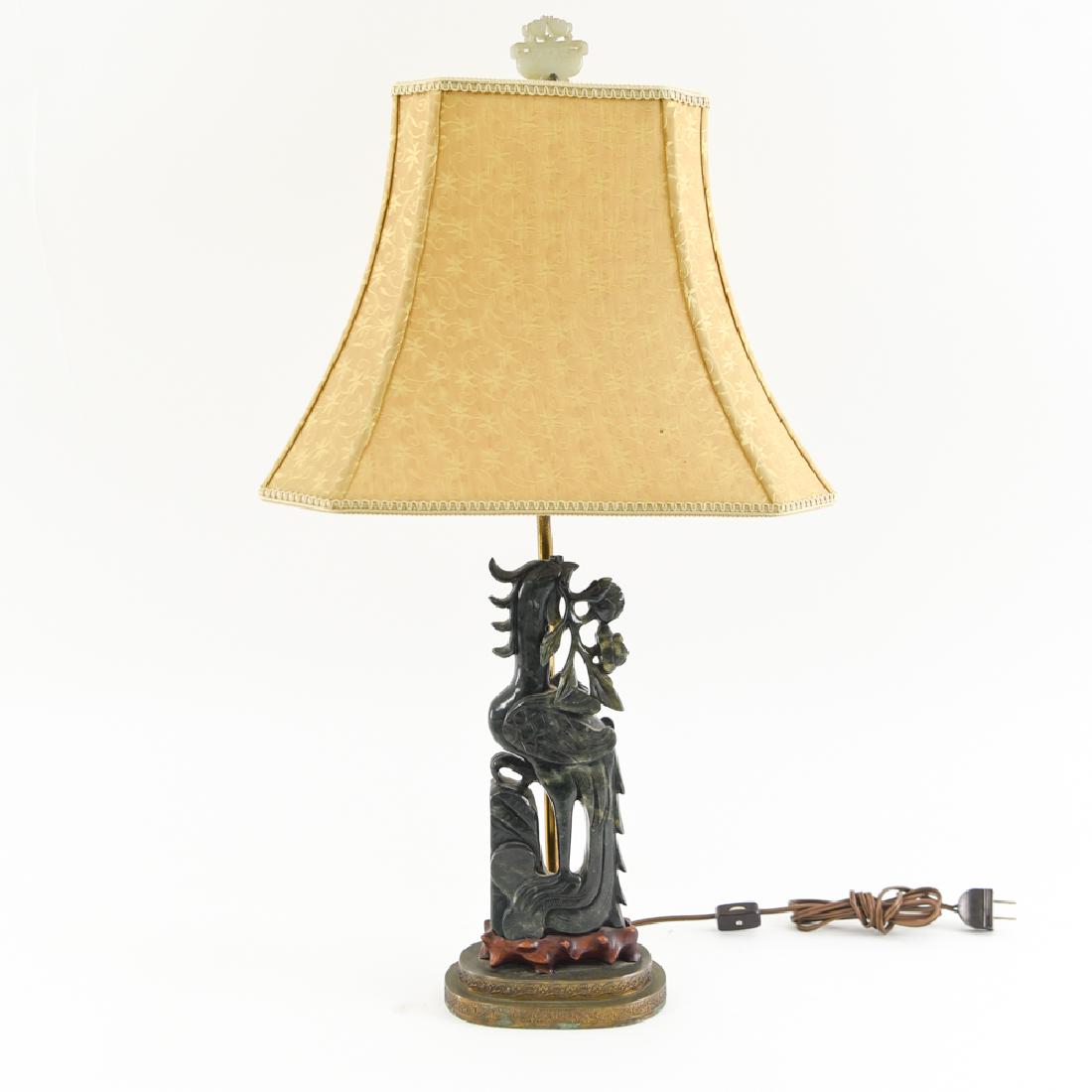 CHINESE CARVED HARDSTONE LAMP (1 of 17)