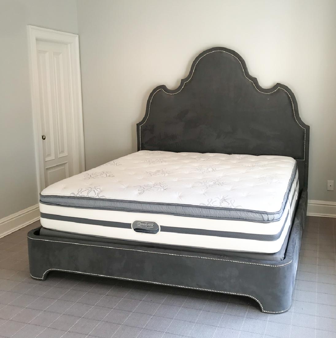 KING SIZE BED FRAME WITH NAILHEAD DETAIL (1 of 12)