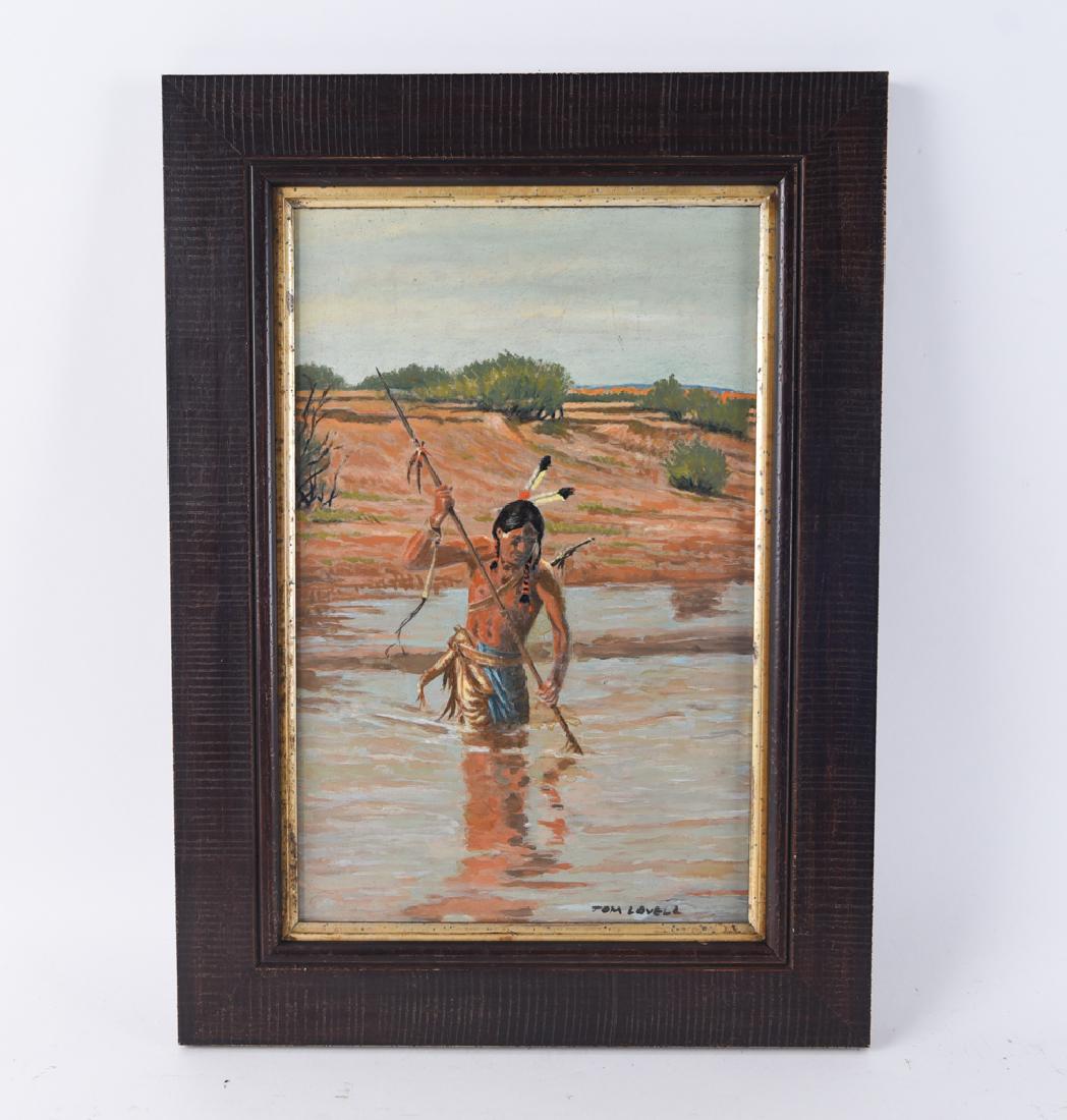 MANNER OF TOM LOVELL WESTERN PAINTING O/B (1 of 7)