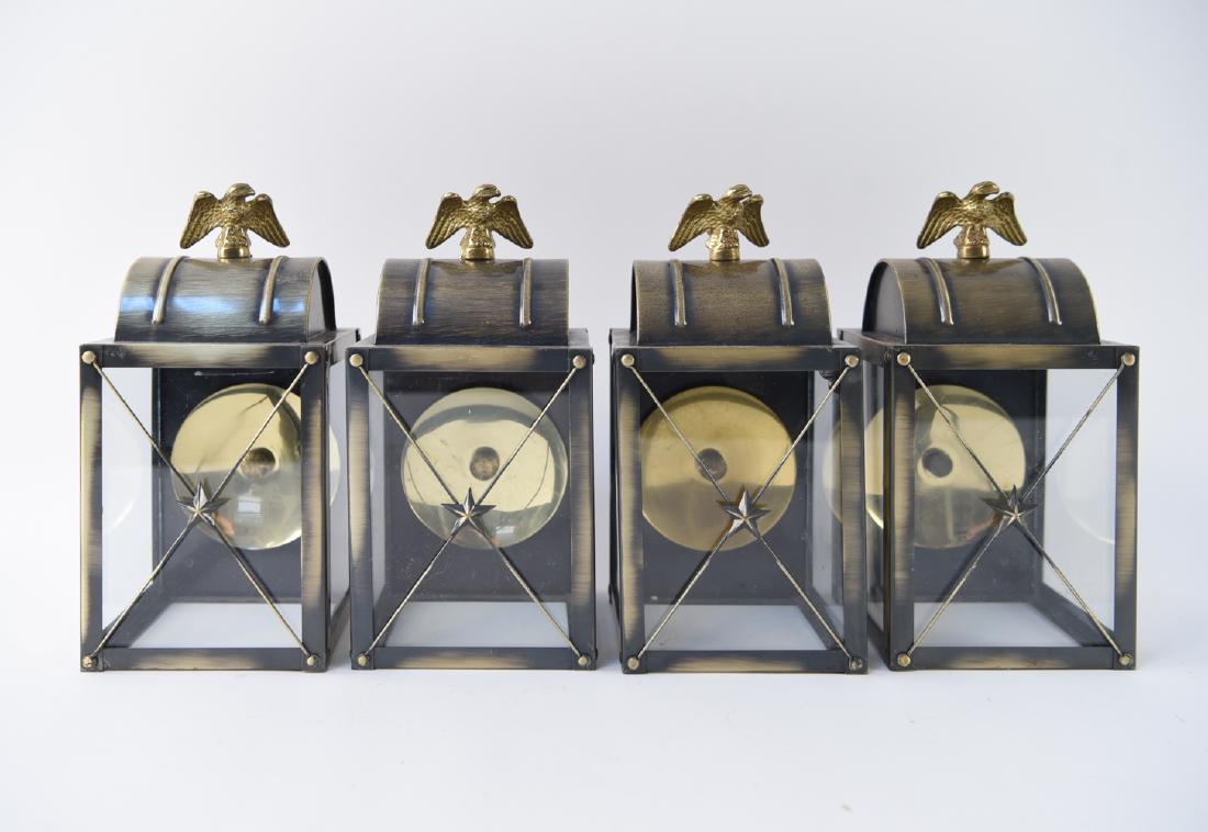(4) BRASS LANTERN SCONCES WITH EAGLE FINIALS (1 of 8)