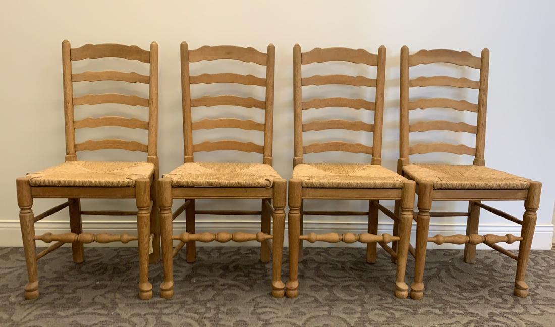 (4) OAK LADDER BACK CHAIRS (1 of 5)