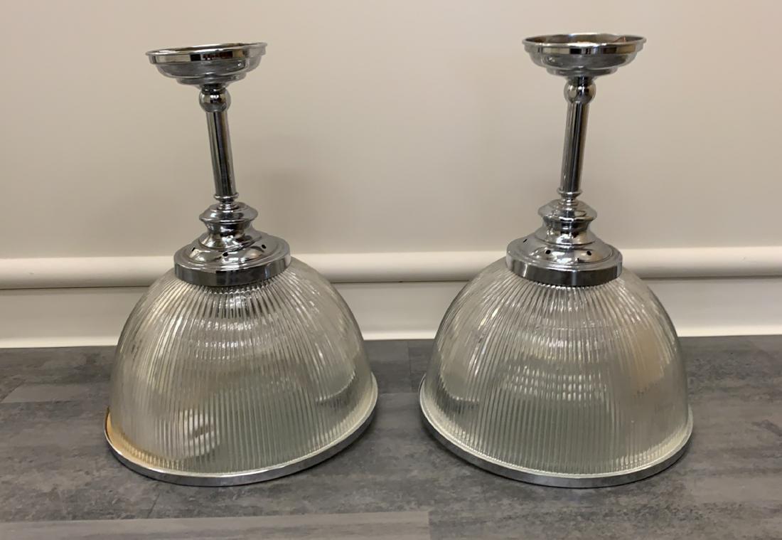 PAIR OF HALOPHANE STYLE PENDANT LIGHTS (1 of 7)