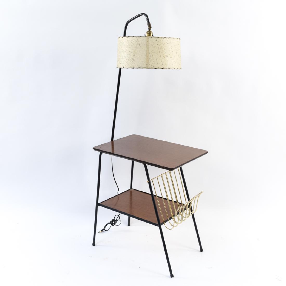 MID-CENTURY MAGAZINE RACK TABLE W/ LAMP (1 of 9)